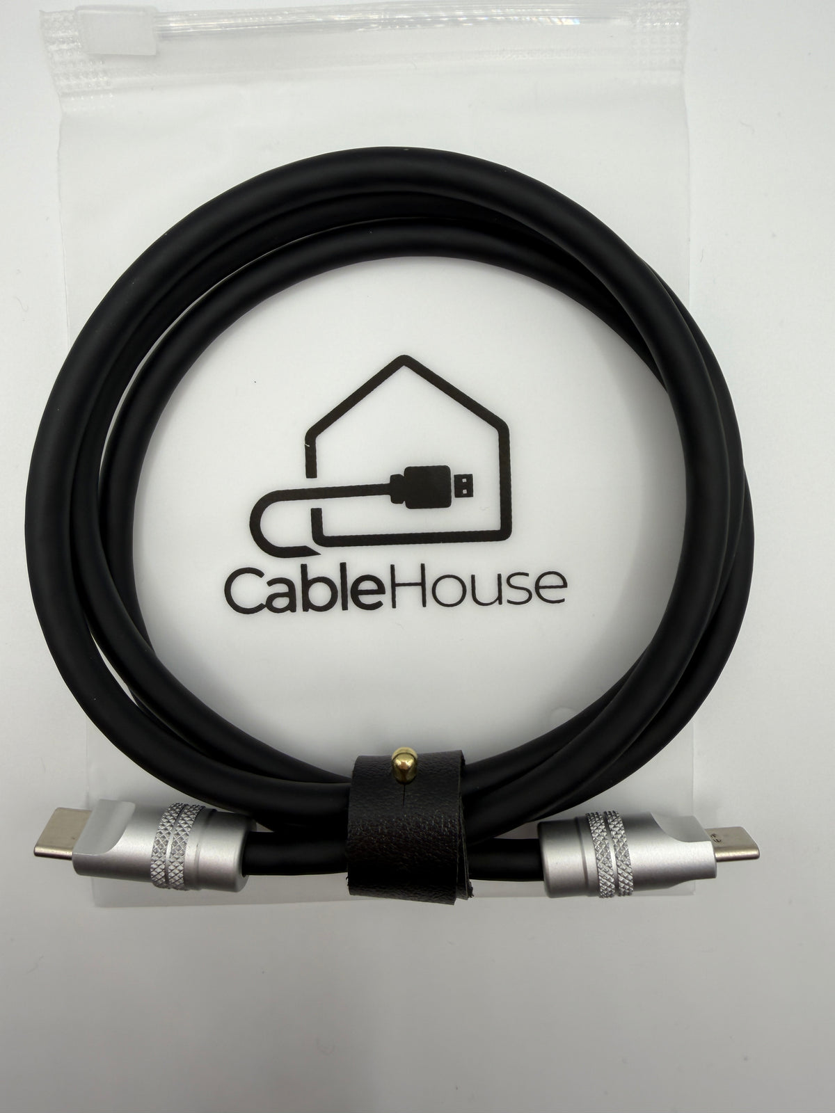 Cablehouse 1m black USB4 USB-C cable with silver aluminium connectors