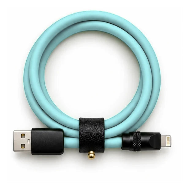 Aqua Blue USB-A to Lightning cable — generated colour illustration