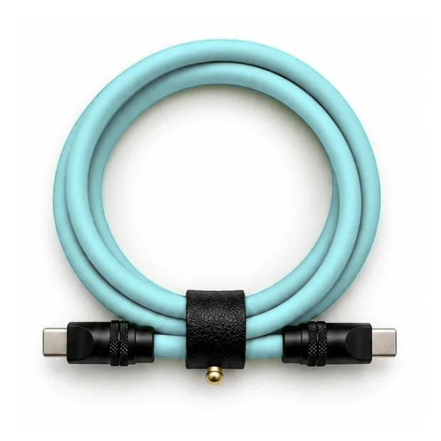 Aqua Blue USB-C to USB-C cable — generated colour illustration