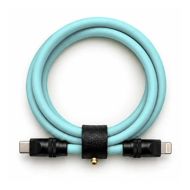 Aqua Blue USB-C to Lightning cable — generated colour illustration
