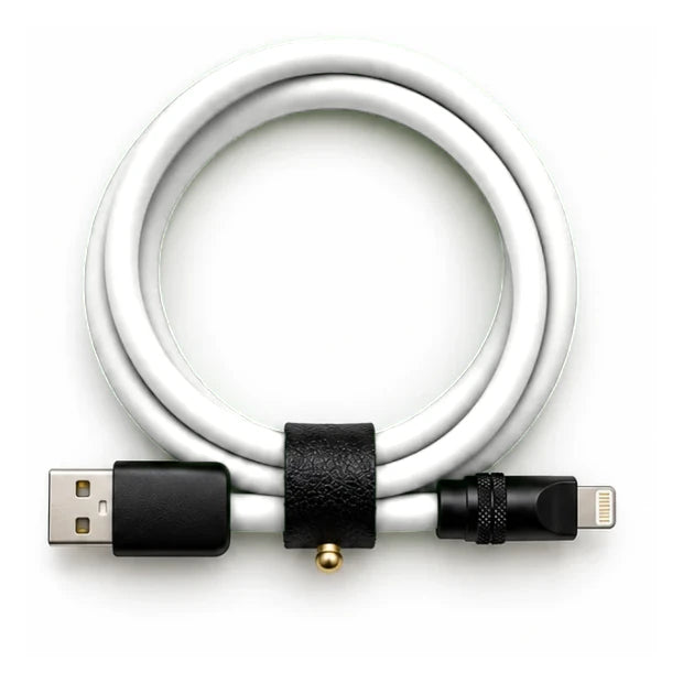 Bright White USB-A to Lightning cable — generated colour illustration