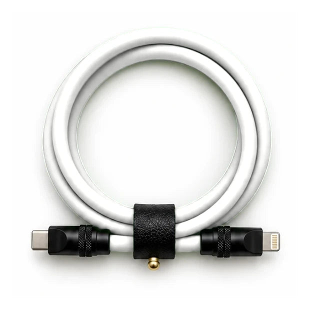 Bright White USB-C to Lightning cable — generated colour illustration
