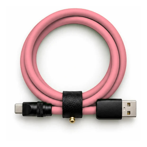 Bubblegum Pink USB-C to USB-A cable — generated colour illustration