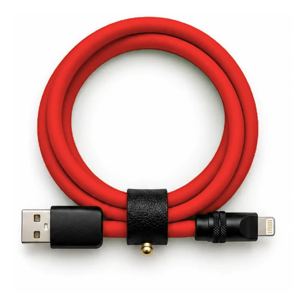 Cherry Red USB-A to Lightning cable — generated colour illustration