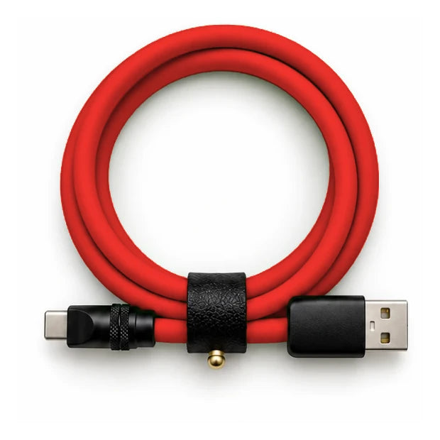 Cherry Red USB-C to USB-A cable — generated colour illustration