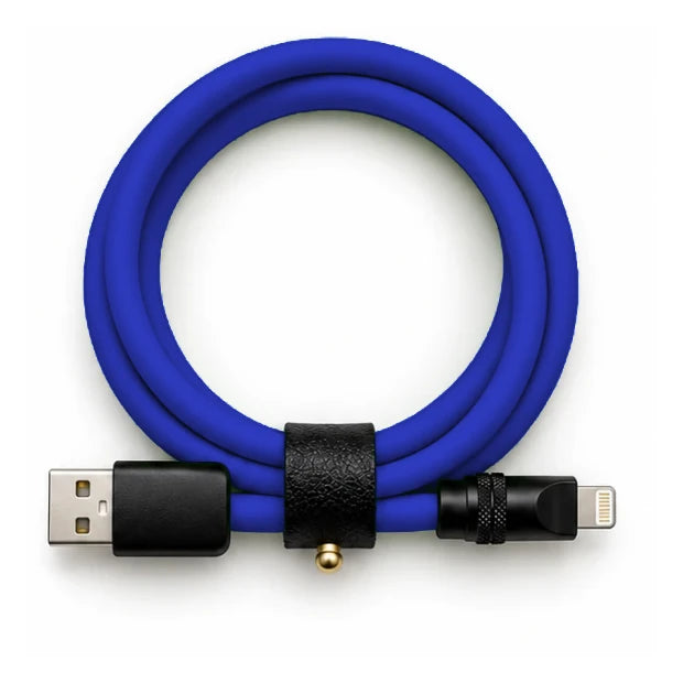 Electric Blue USB-A to Lightning cable — generated colour illustration