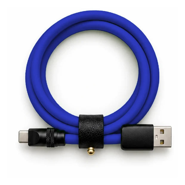 Electric Blue USB-C to USB-A cable — generated colour illustration