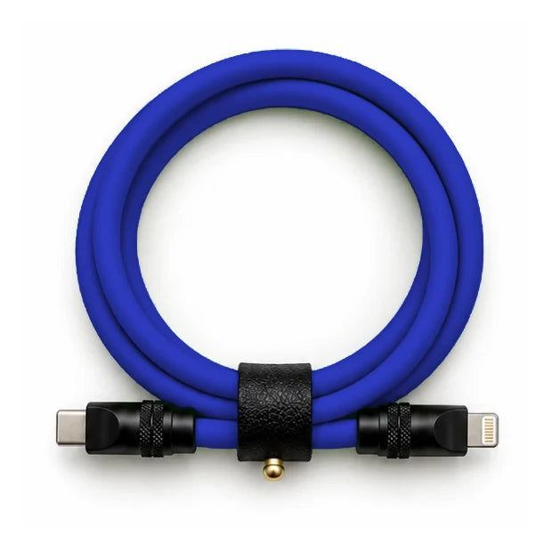 Electric Blue USB-C to Lightning cable — generated colour illustration