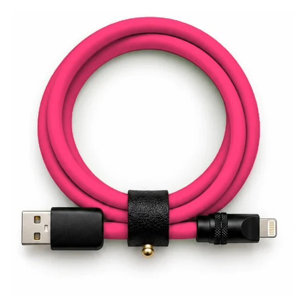 Hot Pink USB-A to Lightning cable — generated colour illustration