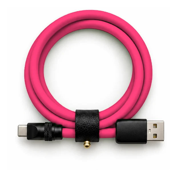 Hot Pink USB-C to USB-A cable — generated colour illustration