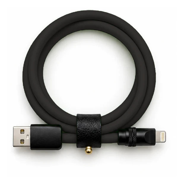 Jet Black USB-A to Lightning cable — generated colour illustration