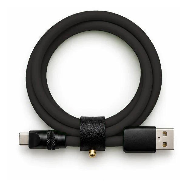 Jet Black USB-C to USB-A cable — generated colour illustration