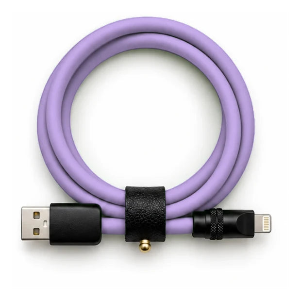 Lilac USB-A to Lightning cable — generated colour illustration