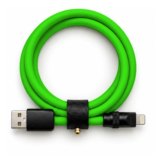 Neon Green USB-A to Lightning cable — generated colour illustration