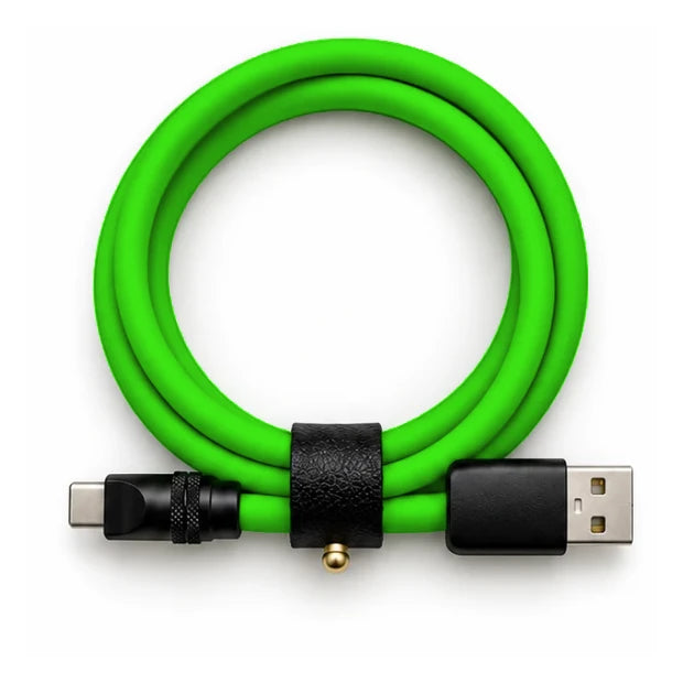 Neon Green USB-C to USB-A cable — generated colour illustration
