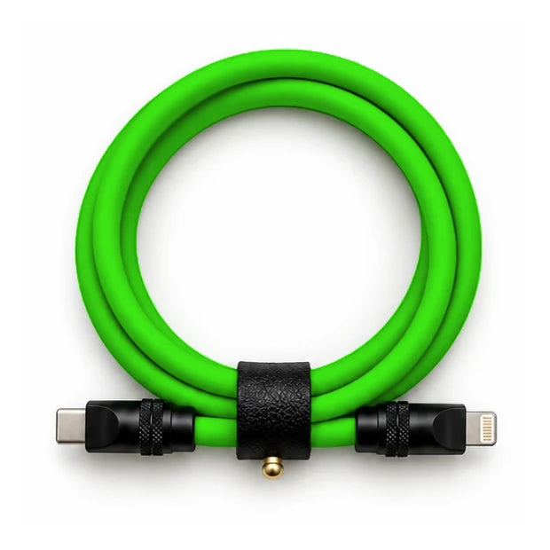 Neon Green USB-C to Lightning cable — generated colour illustration