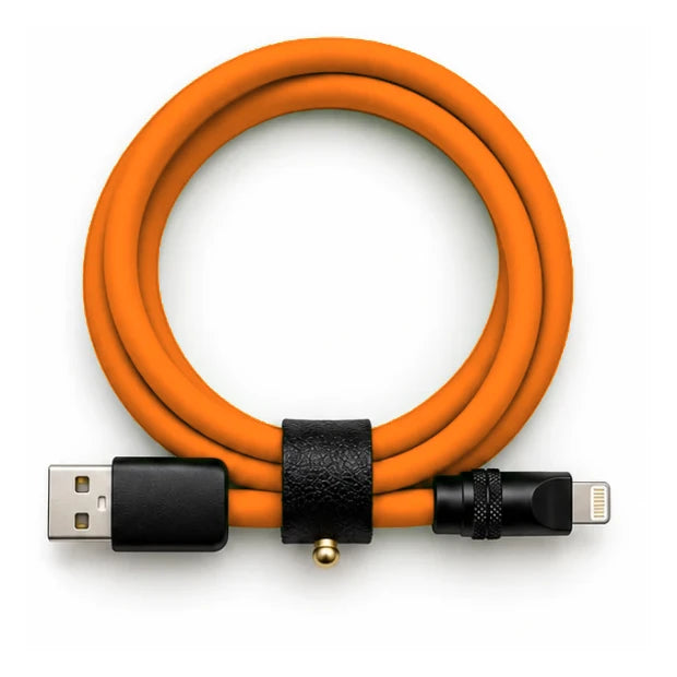 Sunburst Orange USB-A to Lightning cable — generated colour illustration